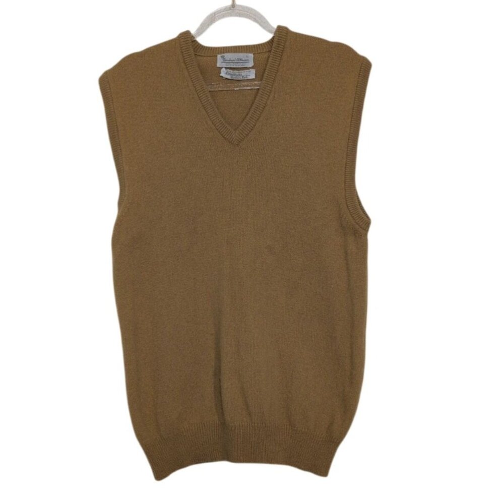 Bernhard Altmann Lambswool Sweater Vest Mens Size Small Beige Scottish V Neck